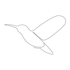 Fototapeta premium Continuous single-line art of hummingbird. Cute hummingbird one-line drawing vector and illustration