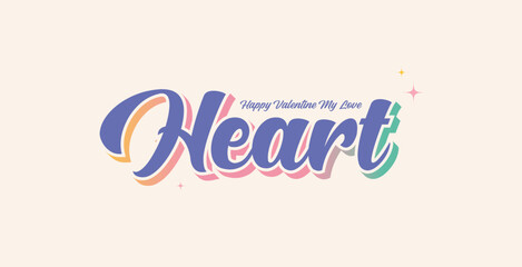 Fototapeta na wymiar Letter Design Valentine Day Sticker Or Gift For Love 