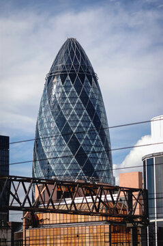 London, UK - September, 24, 2006: The Gherkin building in City of London business area of East London