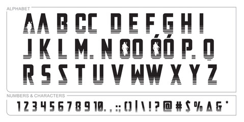 alphabet letter font set. typographic font with trendy thin, bold, uppercase, lowercase and numbers letters. vector illustration.