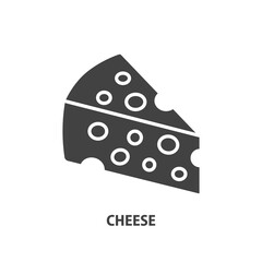 Cheese glyph icon. Dairy product vector illustration.