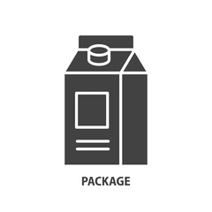 Fototapeta premium Cardboard drink package glyph icon. Vector illustration.