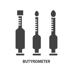 Butyrometer glyph icon. Vector illustration.