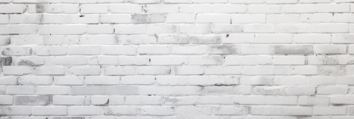 Panoramic background of wide white brick wall texture