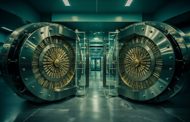 impenetrable bank security vault for valuable luxury items and safe deposits at the bunker