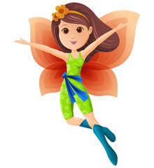 Cute little fairy in cartoon style