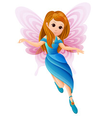 Cute little fairy in cartoon style