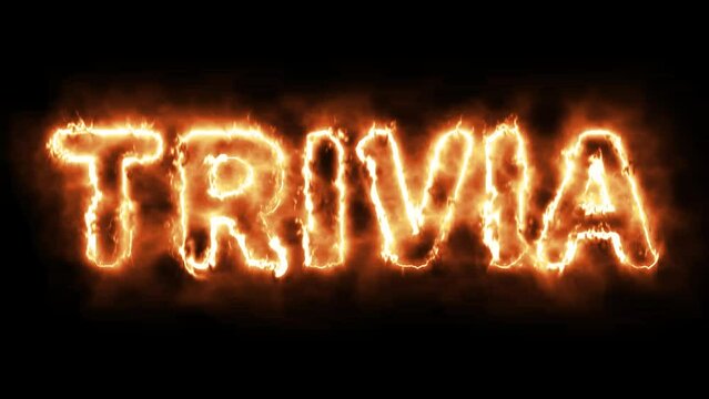 Trivia text effect with fire animation seamless video template