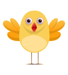 Vector illustration of cute little colorful Cartoon style bird.