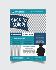 Obraz premium Kids School Admission Unique Poster and Modern Design School Flyer Admission Open Flyer Templets