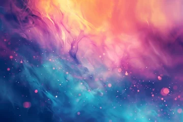 Foto op Canvas psychedelic multicolored abstract background. colorful sparkles and splashes on dreamy colored psychic waves. calming fantasy aura, euphoria and spirituality concept.  © JerreMaier