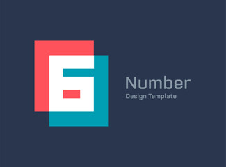 Number 6 logo icon design template elements