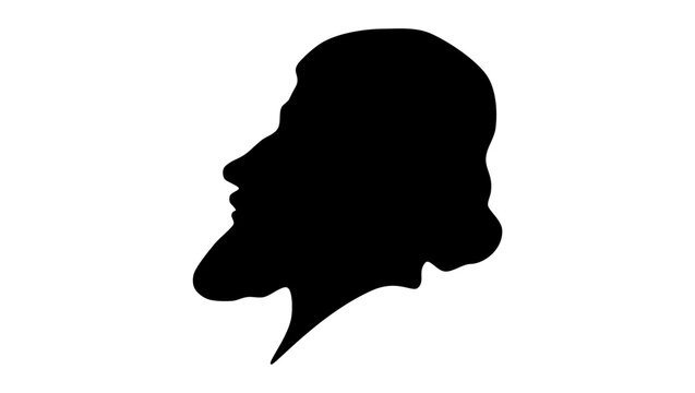 Christian III, black isolated silhouette