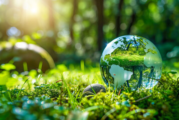 Earth globe, a concept of climate change, global warming and environment preservation - obrazy, fototapety, plakaty