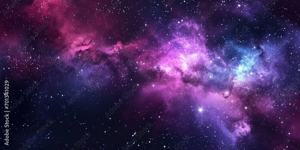 Wall mural space background with stardust and shining stars. realistic colorful cosmos with nebula and milky wa