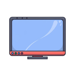 Modern flex TV or monitor screen. Flat illustration of modern flexible LCD panel