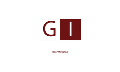 GI or IG Minimal Logo Design Vector Art Illustration