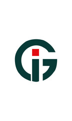 GI or IG Minimal Logo Design Vector Art Illustration