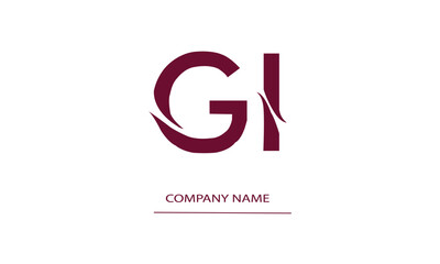 GI or IG Minimal Logo Design Vector Art Illustration
