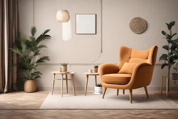 Interior of room with comfortable armchair