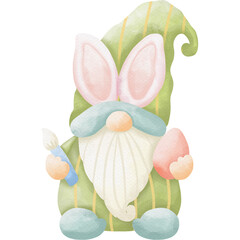 easter bunny and eggs watercolor so cute 