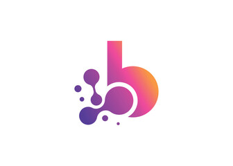 Letter B Technology vector monogram logo design template. Letter B molecule, Science and Bio technology Vector logo. © Veclotus