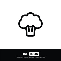 Broccoli icon pixel perfect | Vector outline illustration