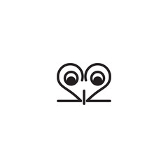 love owl vector abstract head line illustration design