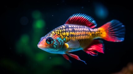 Bright background underwater macro of exotic and colo.Generative AI