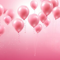 Pink background and pink balloons. Love in the air summer, wedding, honeymoon, birthday, Valentine's day, anniversary, holiday Gift.