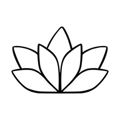 Simple lotus flower line drawing outline isolated in white background. 
Lotus Blossom Symbol Icons. Vector illustration concept of Abstract Lotus flower