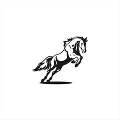 Vector Logo Horse Running Flat design