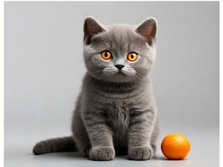 british kitten isolated on white background 