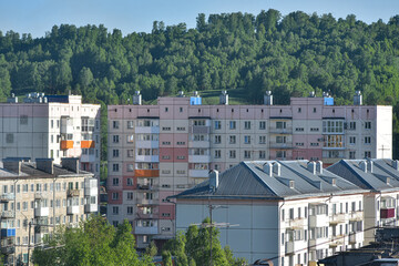 Fototapeta premium New residential buildings made of reinforced concrete slabs.