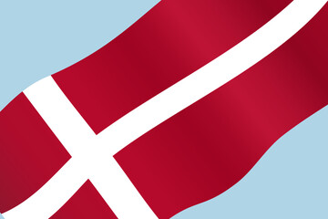 Flag of Denmark background waving flag vector illustration frame for coronation decoration ceremony  - obrazy, fototapety, plakaty