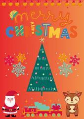 christmas card with snowman