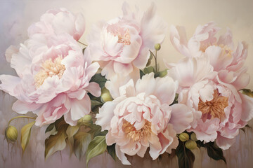 Naklejka na ściany i meble Blossom bouquet flower background nature floral peony pink