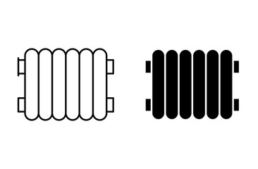 radiator equipment linear art icon set. car cooling radiator system vector mark for web
