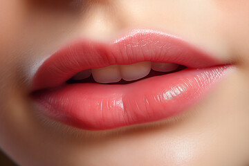 Closeup of lips of a woman