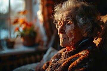Elderly sandly in a nursing home 