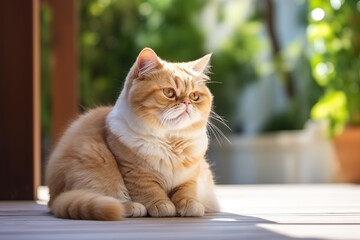 Obraz premium Exotic shorthair playful kitten cat breed