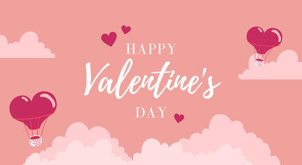 Valentine's Day card on pink background