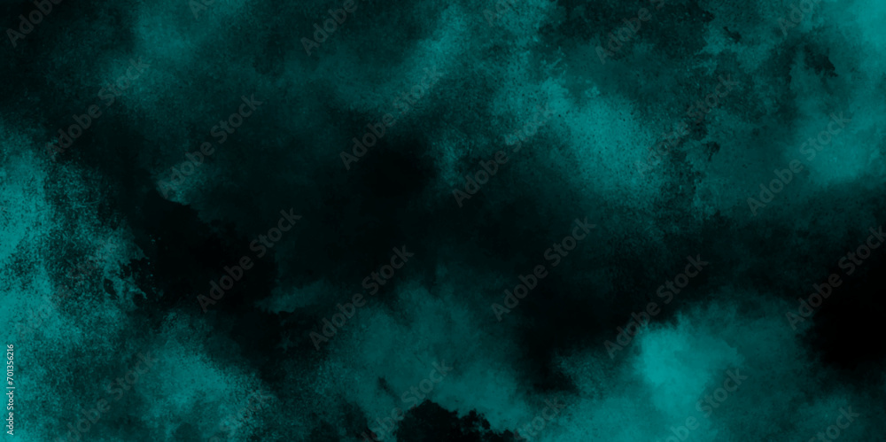 Poster mint smoke texture on black. freeze motion of dust splash abstract background of chaotically mixing 