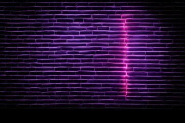 A brick wall generated by AI. Neon light.