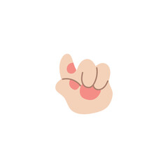 Animal paw, finger up gesture, cartoon vector illustration on white