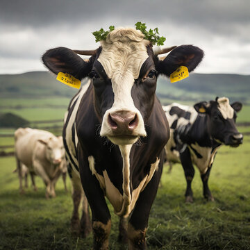 The Gentle World of Cows ai generated picture