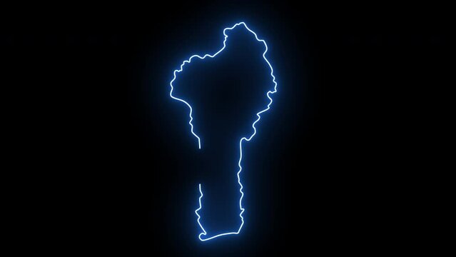 Animated Benin map icon with a glowing neon effect