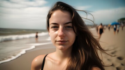 portrait of a woman on the beach