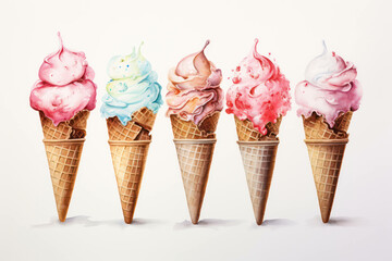 Ice cold background delicious dessert food gelato cone cream summer sweet tasty