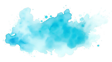 Watercolor soft blue stain, transparent background. Generative ai - obrazy, fototapety, plakaty
